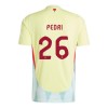 Maglia ufficiale Spagna Pedri 26 Trasferta Euro 2024 per Bambino